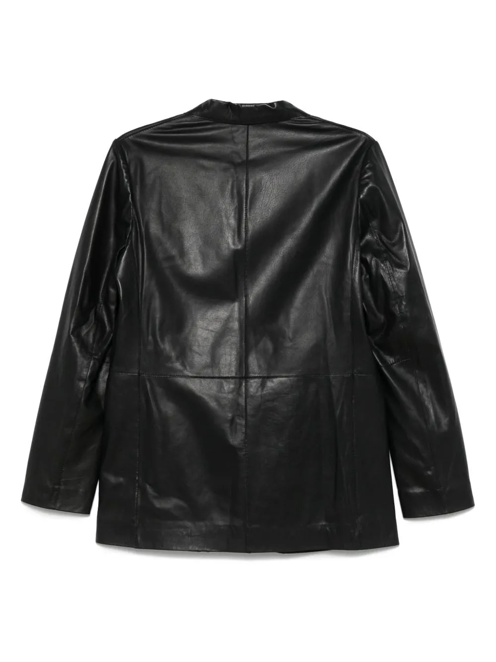 Leather single-breasted blazer jacket