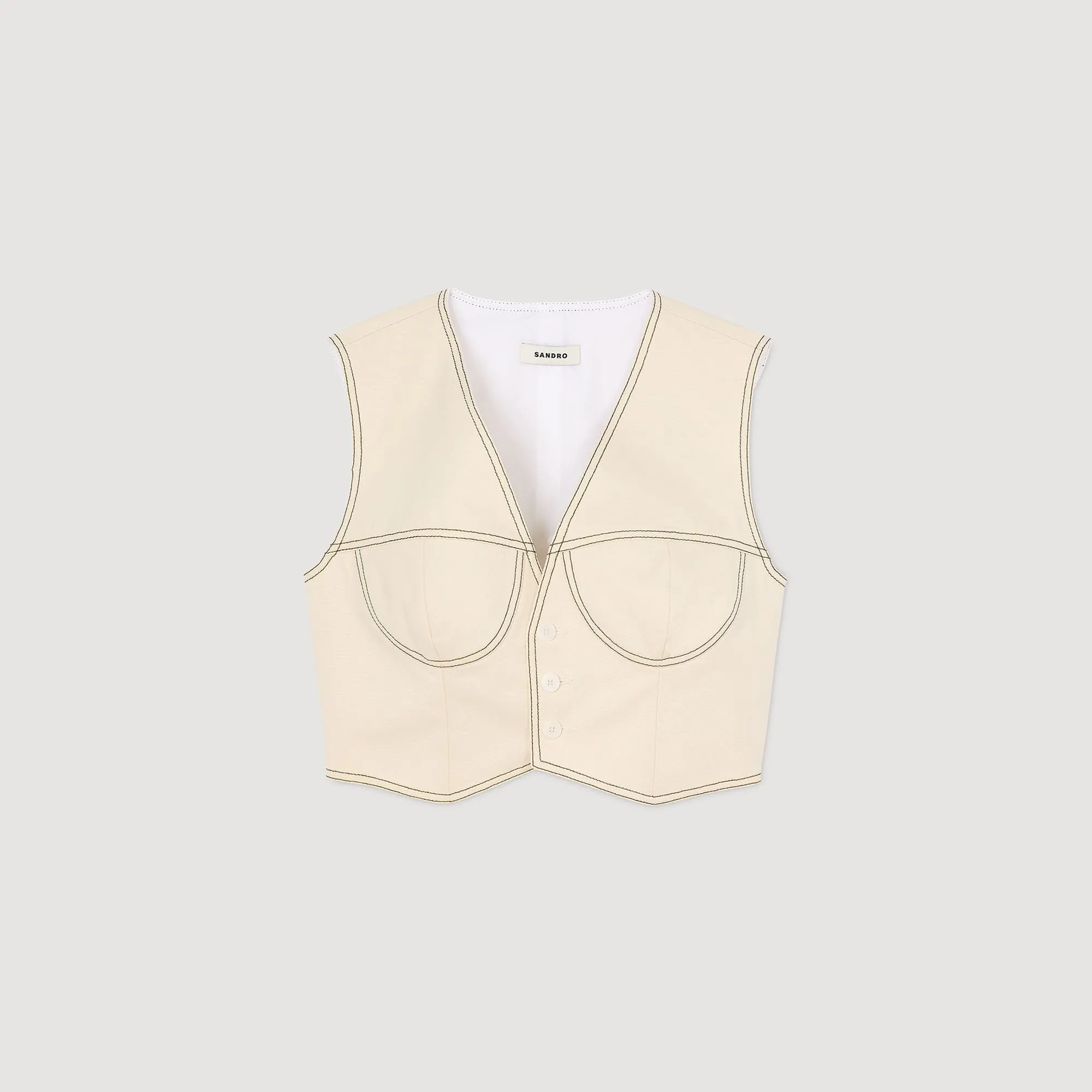 Leonie Denim Cropped Jacket Sand