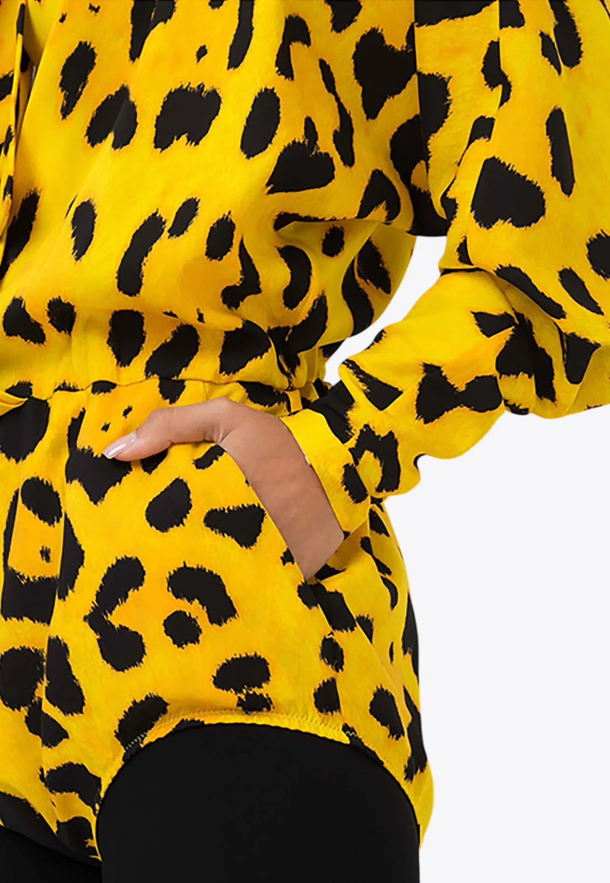 Leopard Print Silk Bodysuit