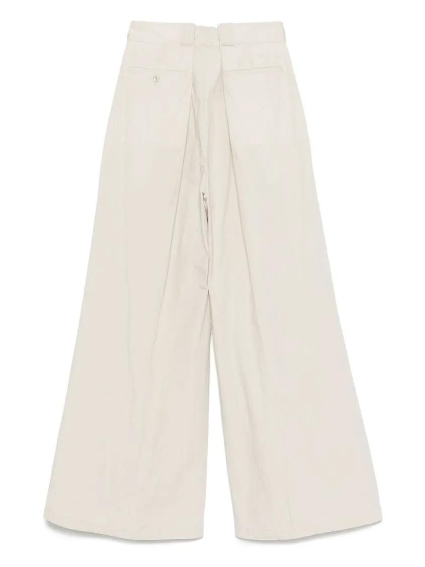 Light Beige Pleated Trousers