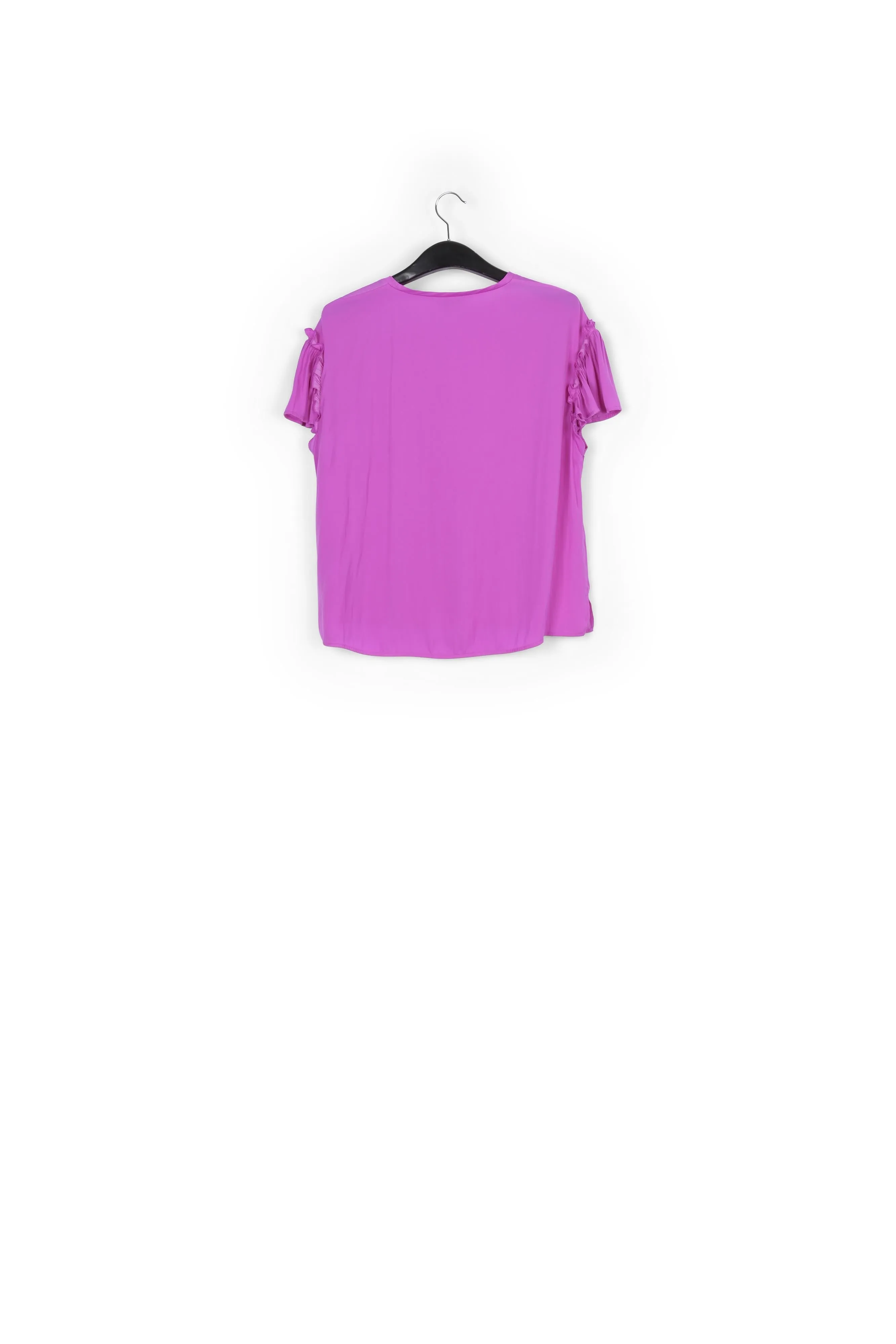 Lilac ruffled short-sleeve top