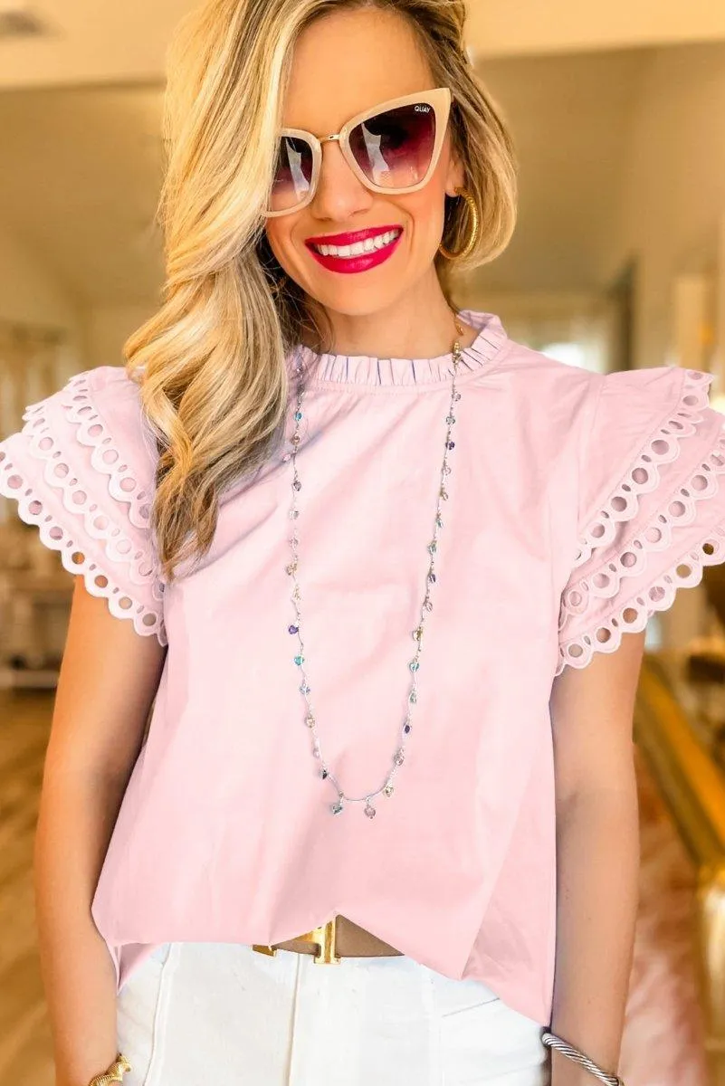 Lindsey Layered Cap Sleeve Blouse