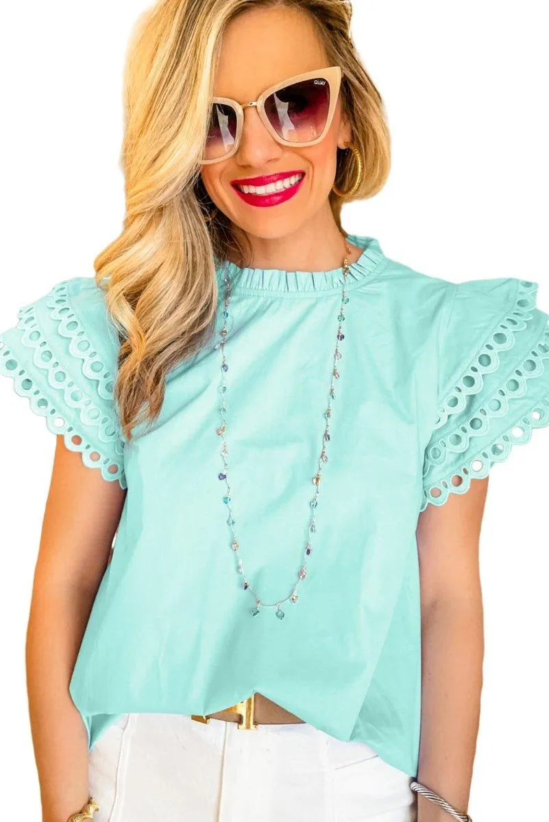 Lindsey Layered Cap Sleeve Blouse