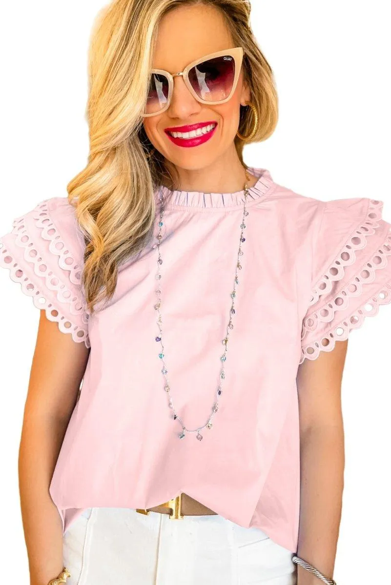 Lindsey Layered Cap Sleeve Blouse