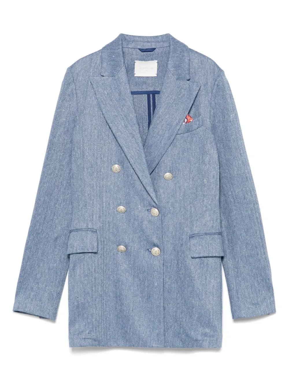 Linen and cotton double-breasted jacket