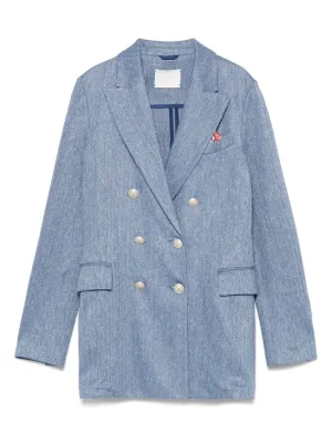 Linen and cotton double-breasted jacket
