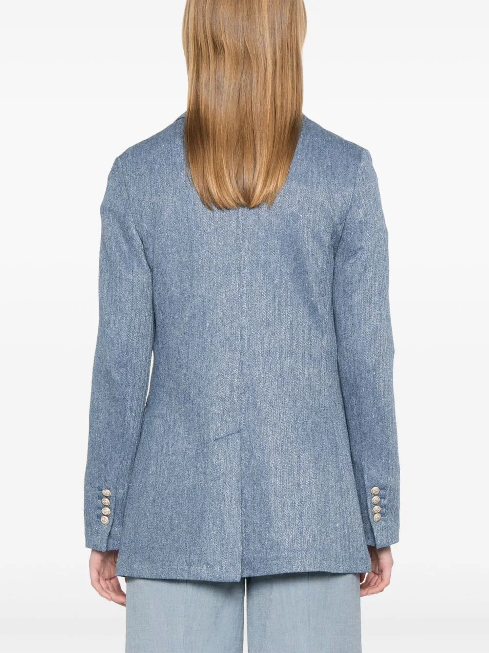Linen and cotton double-breasted jacket