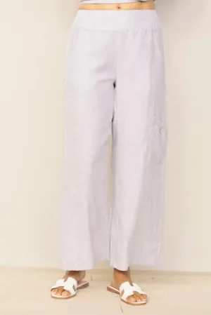 Linen Solid Flood Pocket Pant
