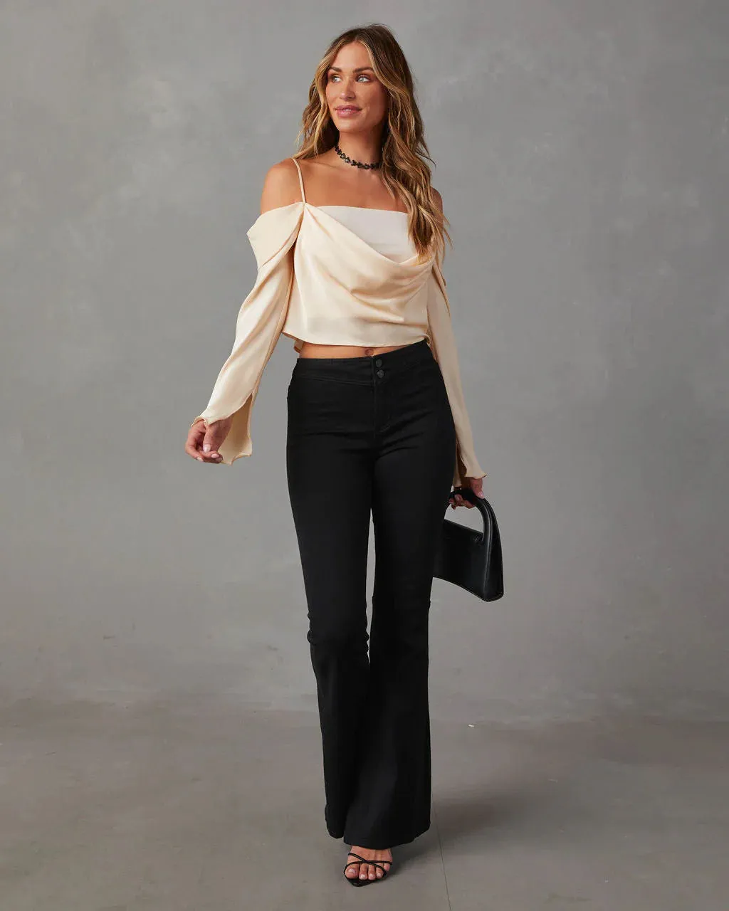 Linnie Satin Off The Shoulder Top