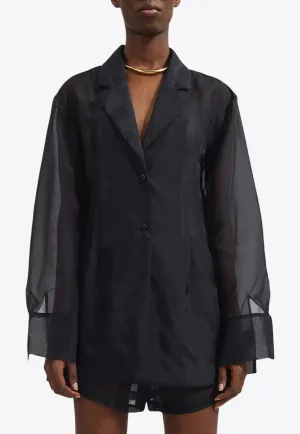 Lise Single-Breasted Sheer Blazer