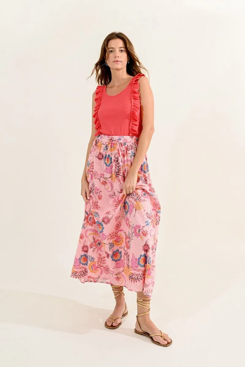 LONG FLORAL SKIRT
