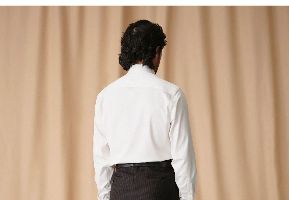 Long Pointed Collar White Shirt