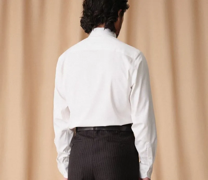Long Pointed Collar White Shirt