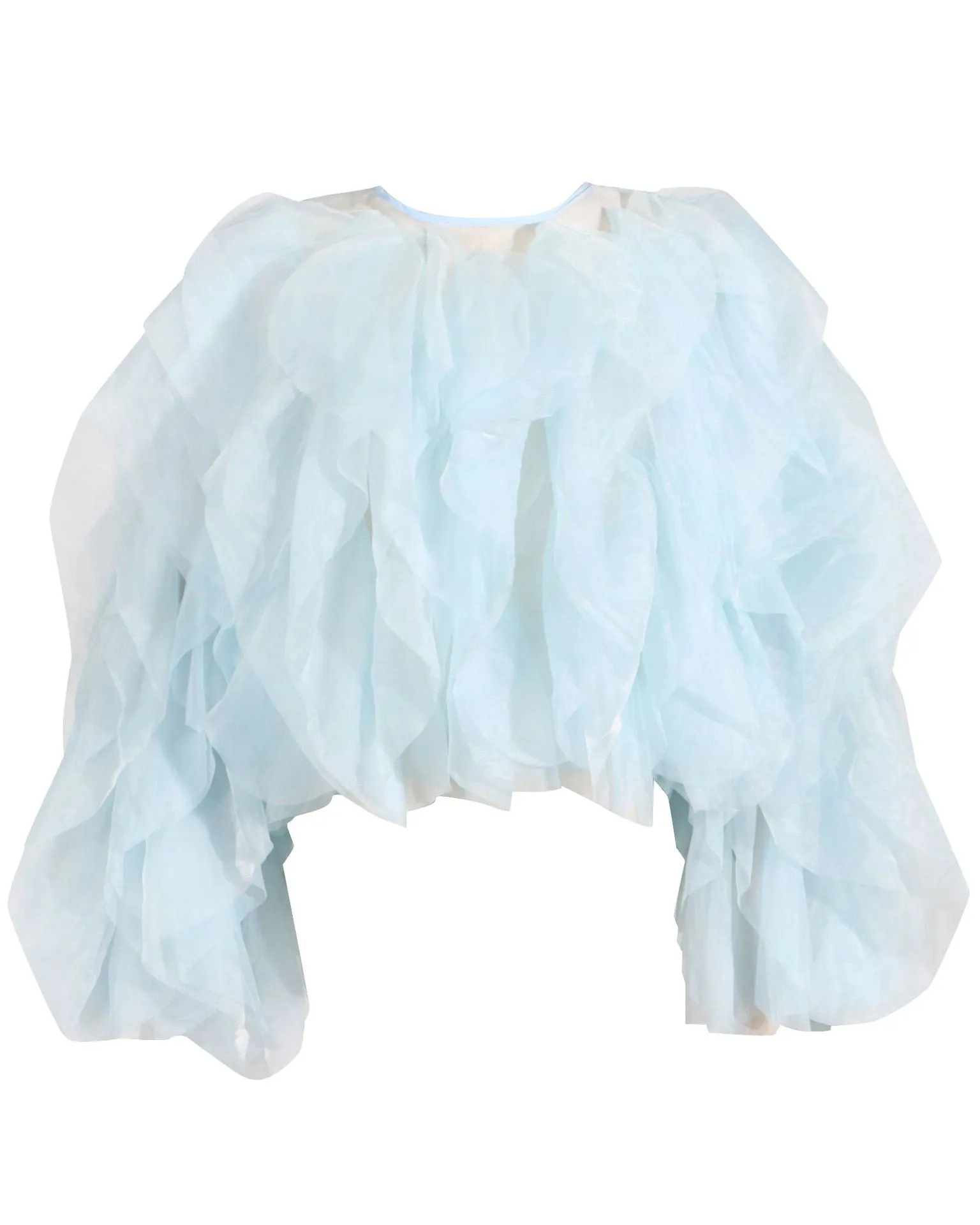 Long Sleeve Chiffon Ruffles Blouse