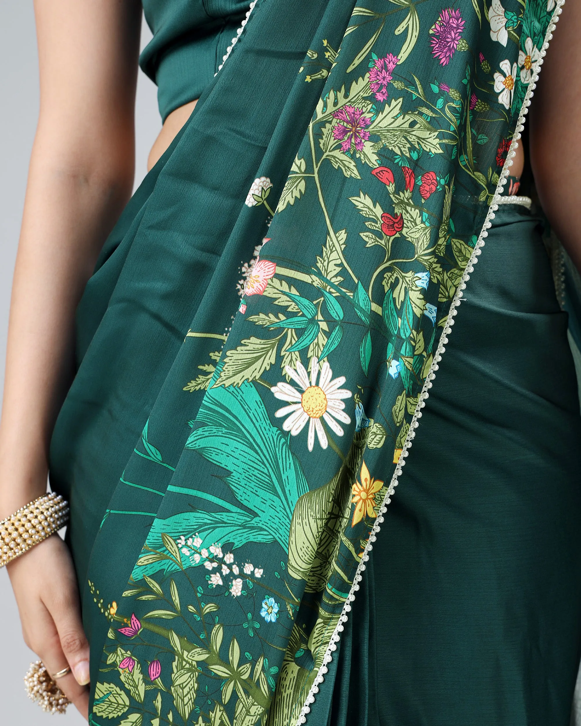Look Like a Star: Chiffon Satin Saree