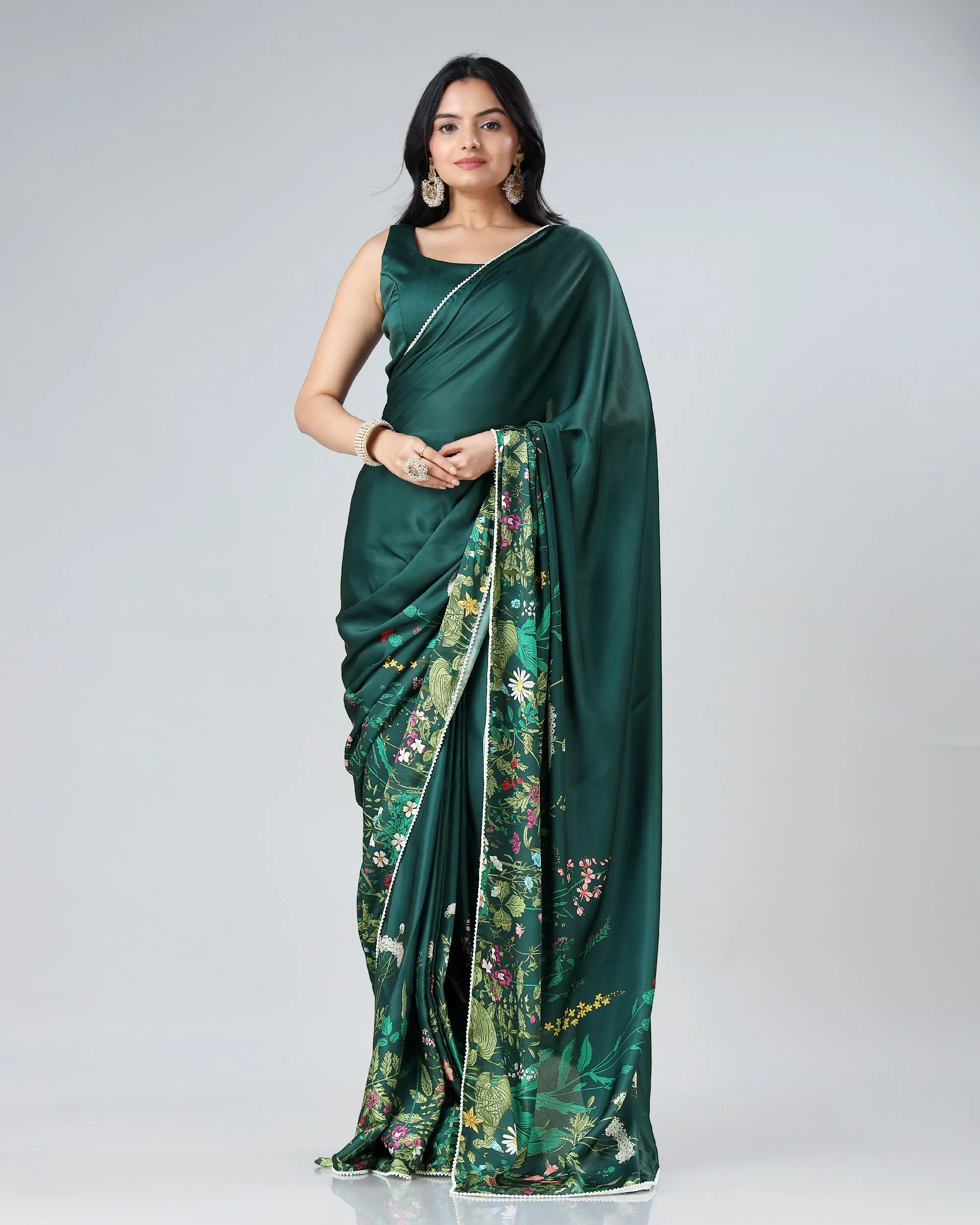Look Like a Star: Chiffon Satin Saree