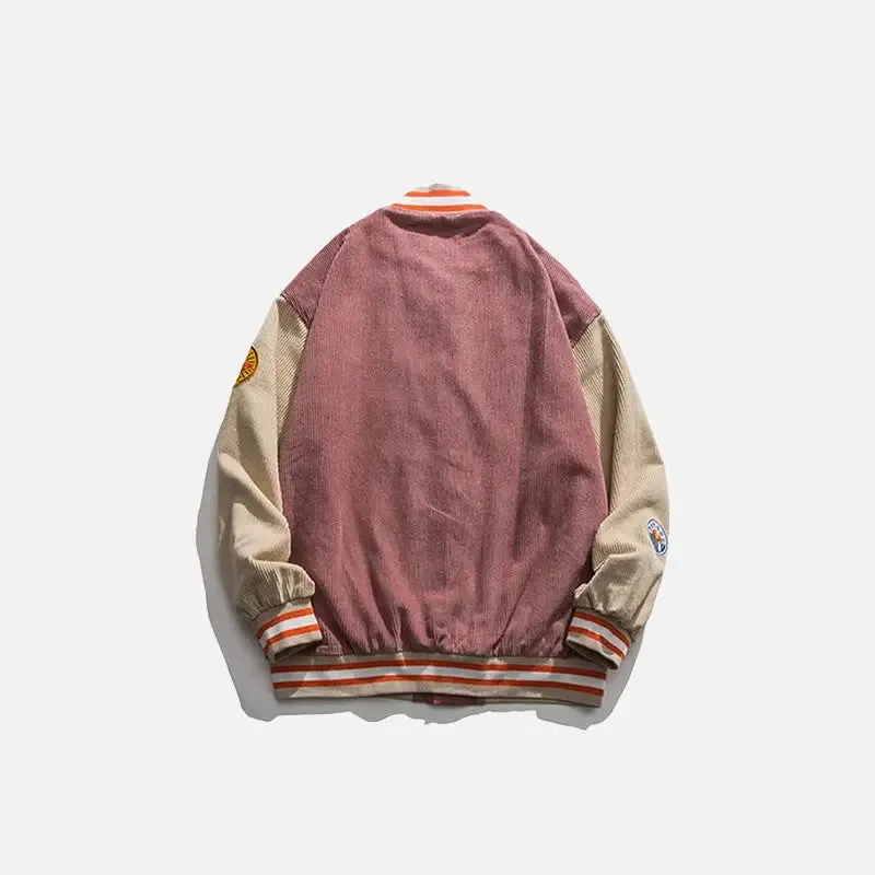 Luxurious Vintage Y2K Baseball Jacket with Embroidery