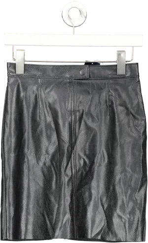 M&S Black Snake Skin Effect A Line Skirt UK 6