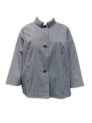 Marina Rinaldi Women's Nero Crema Cropped Jacket NWT