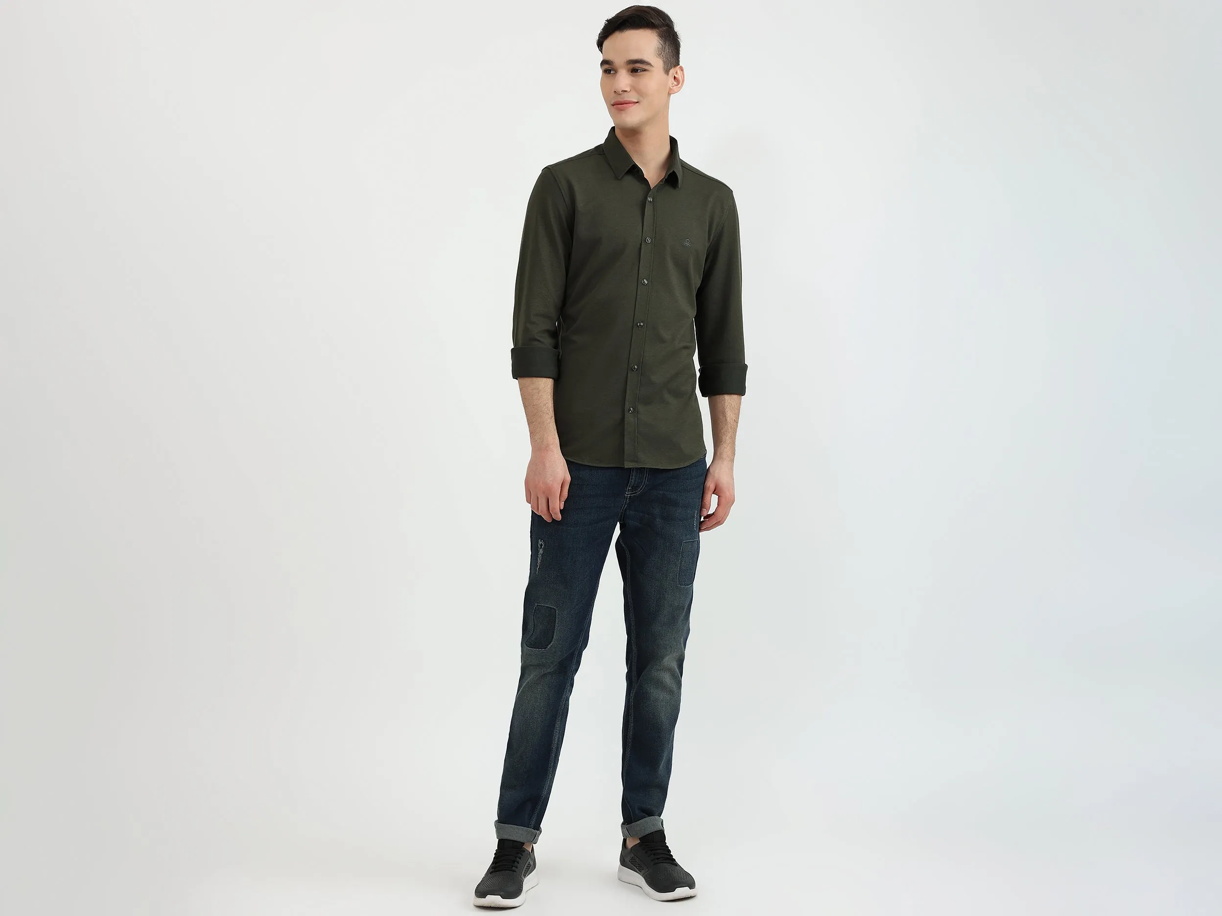 Mens Slim Fit Solid Shirt