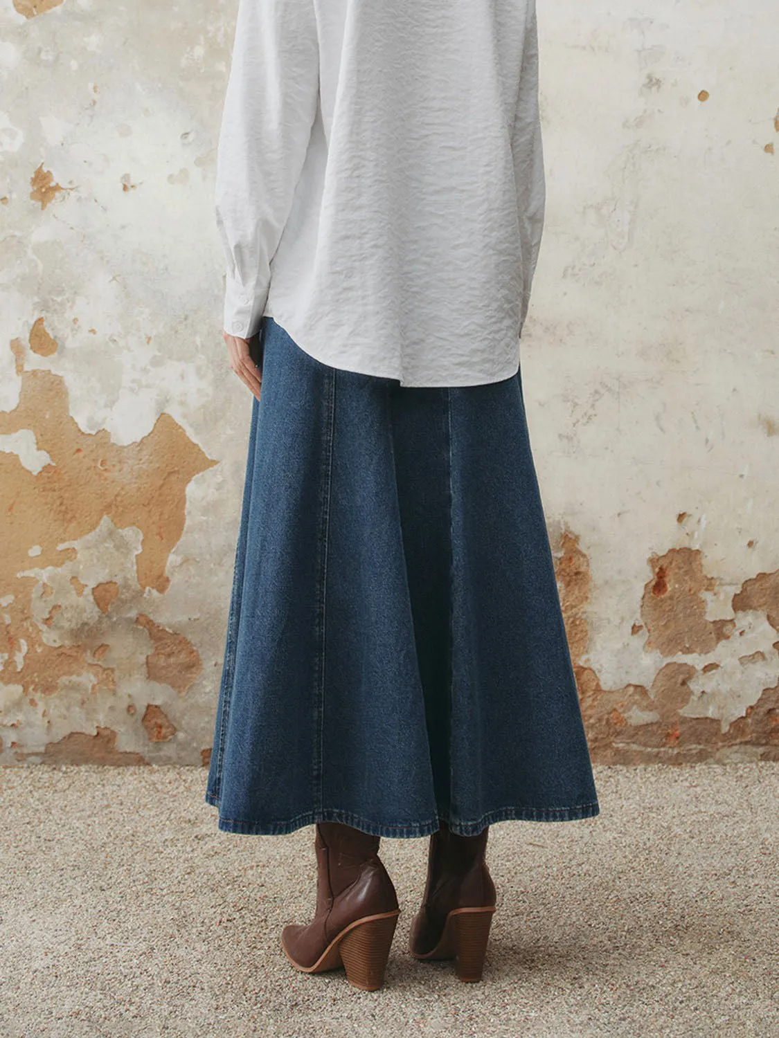 Mid-Length Denim Skirts