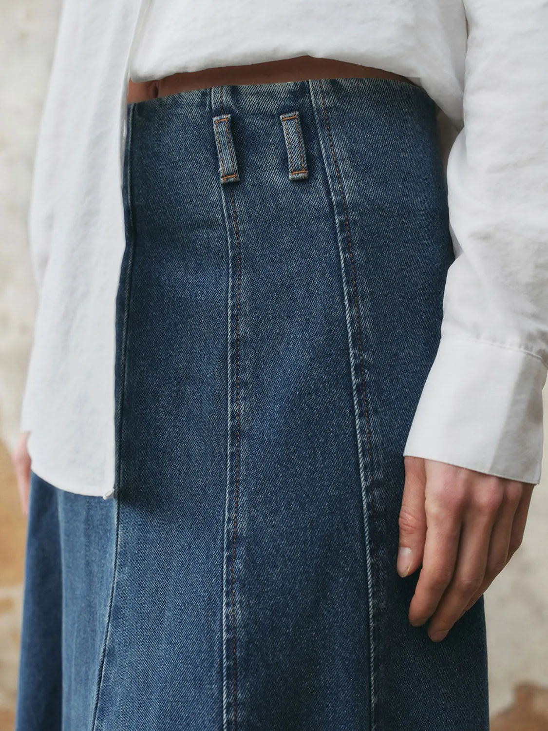Mid-Length Denim Skirts