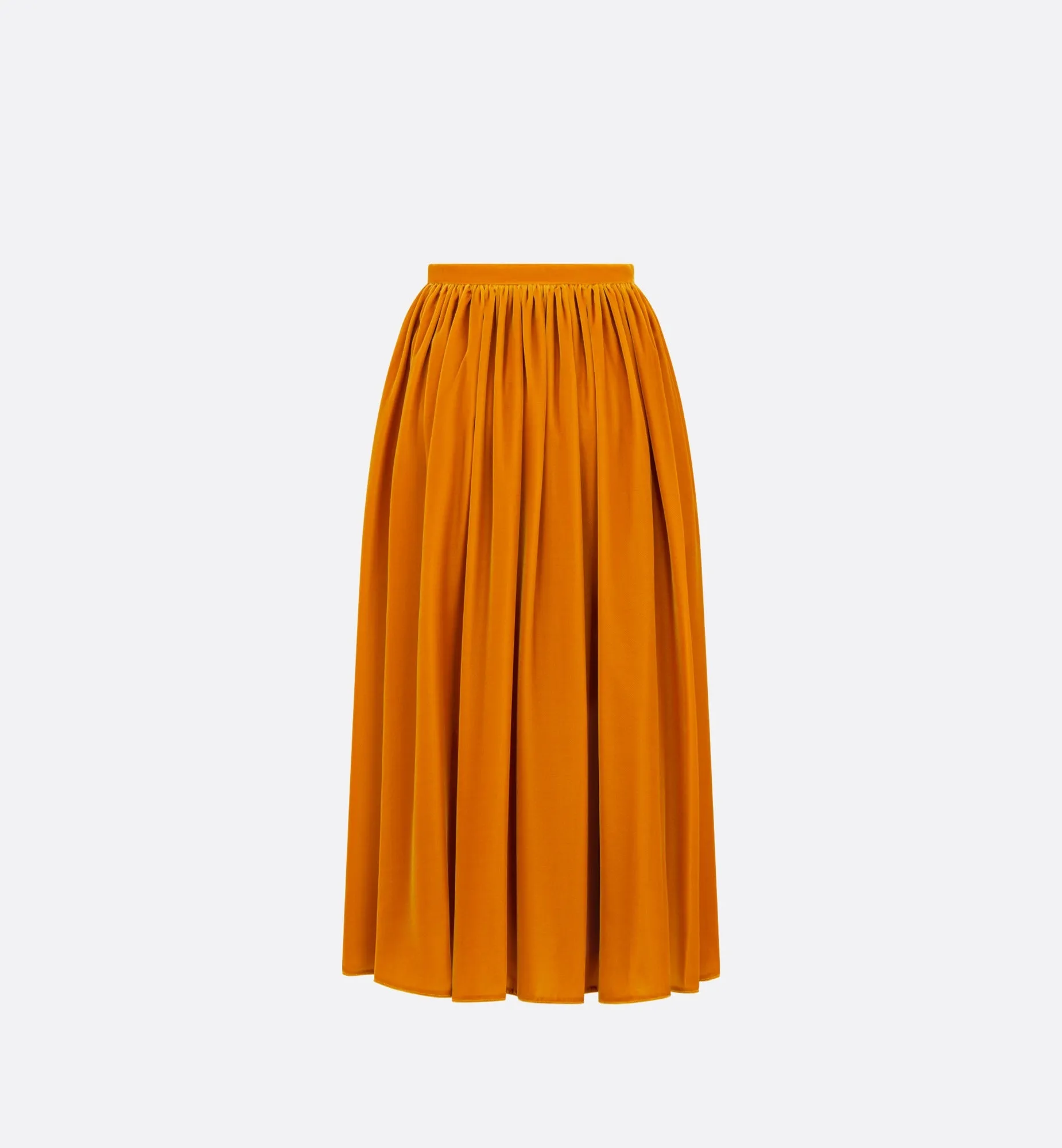 Mid-Length Flared Skirt • Orange Velvet