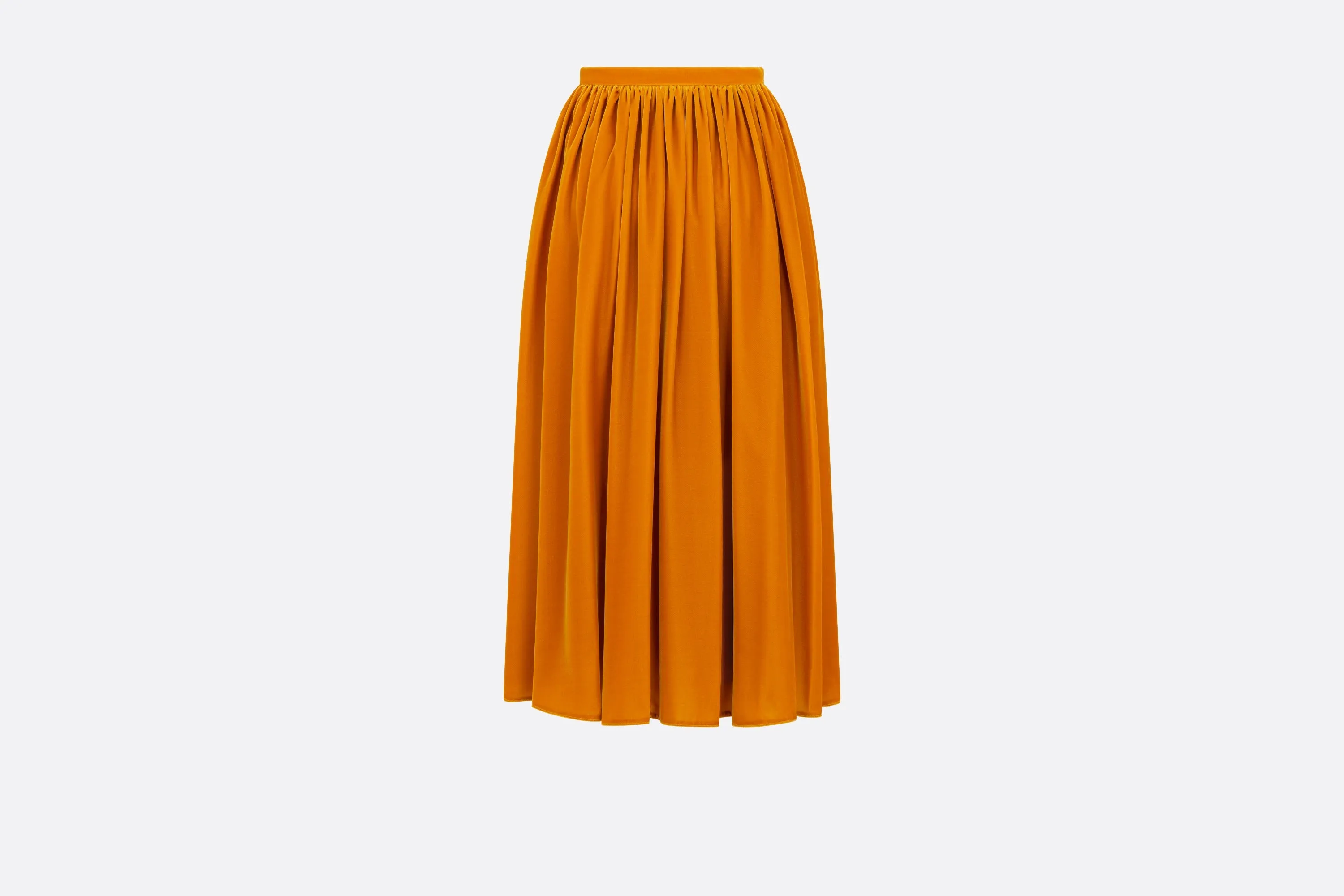 Mid-Length Flared Skirt • Orange Velvet