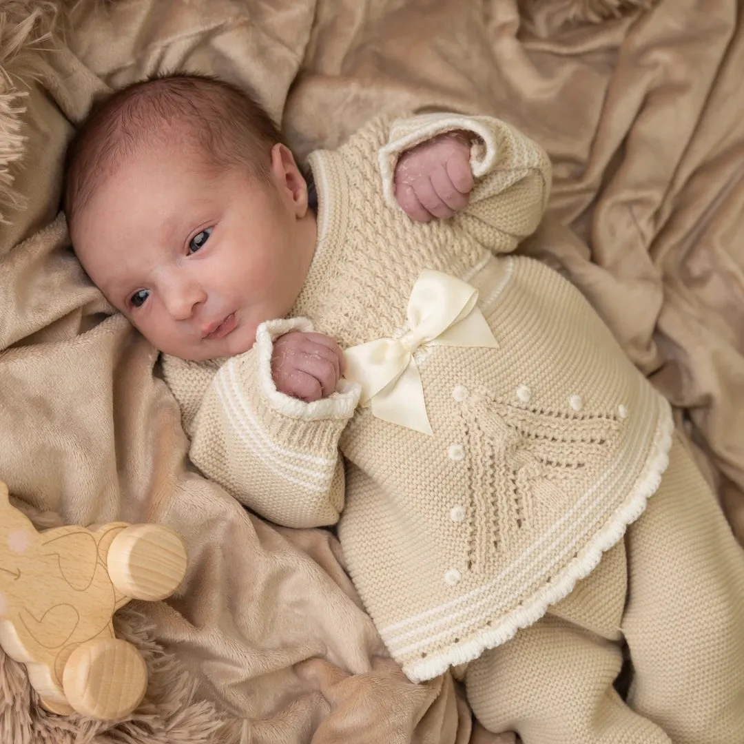 Millie & Ralph Beige Bow Set