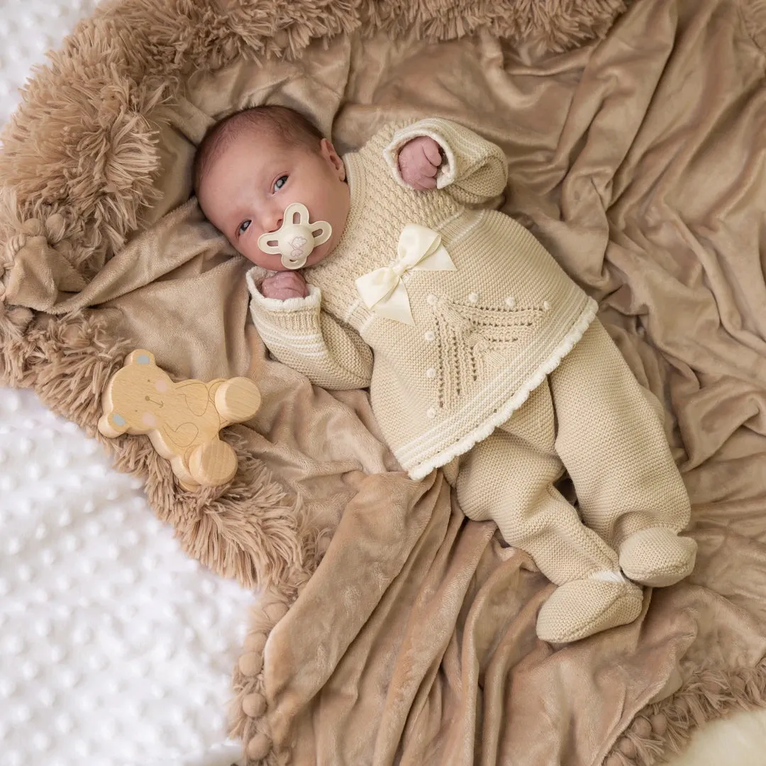 Millie & Ralph Beige Bow Set