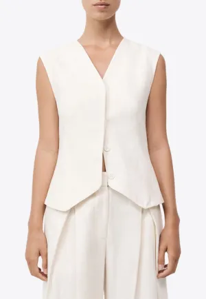 Minimal Single-Breasted Tailored Vest