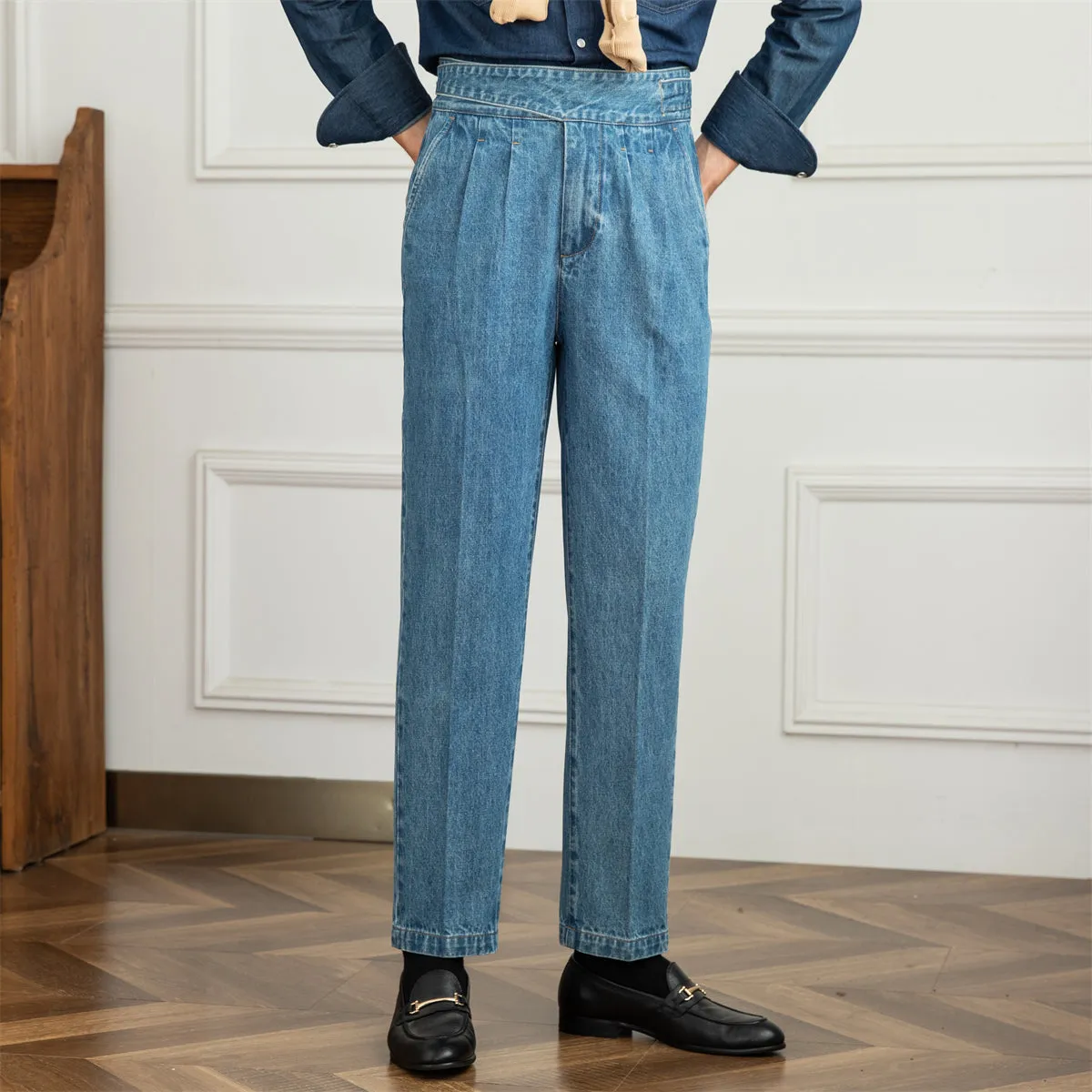 Moneglia Cotton Denim Gurkha Trousers