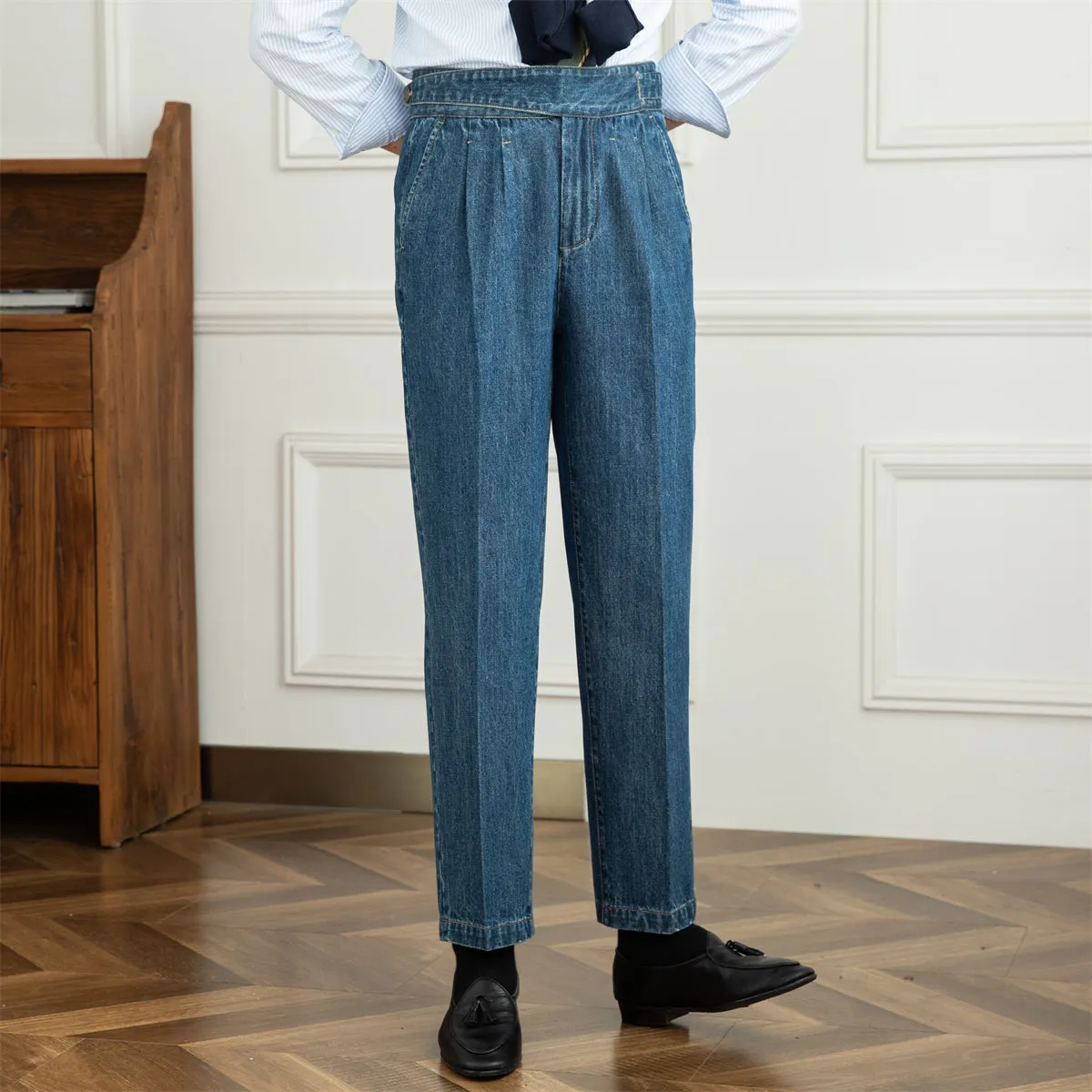 Moneglia Cotton Denim Gurkha Trousers