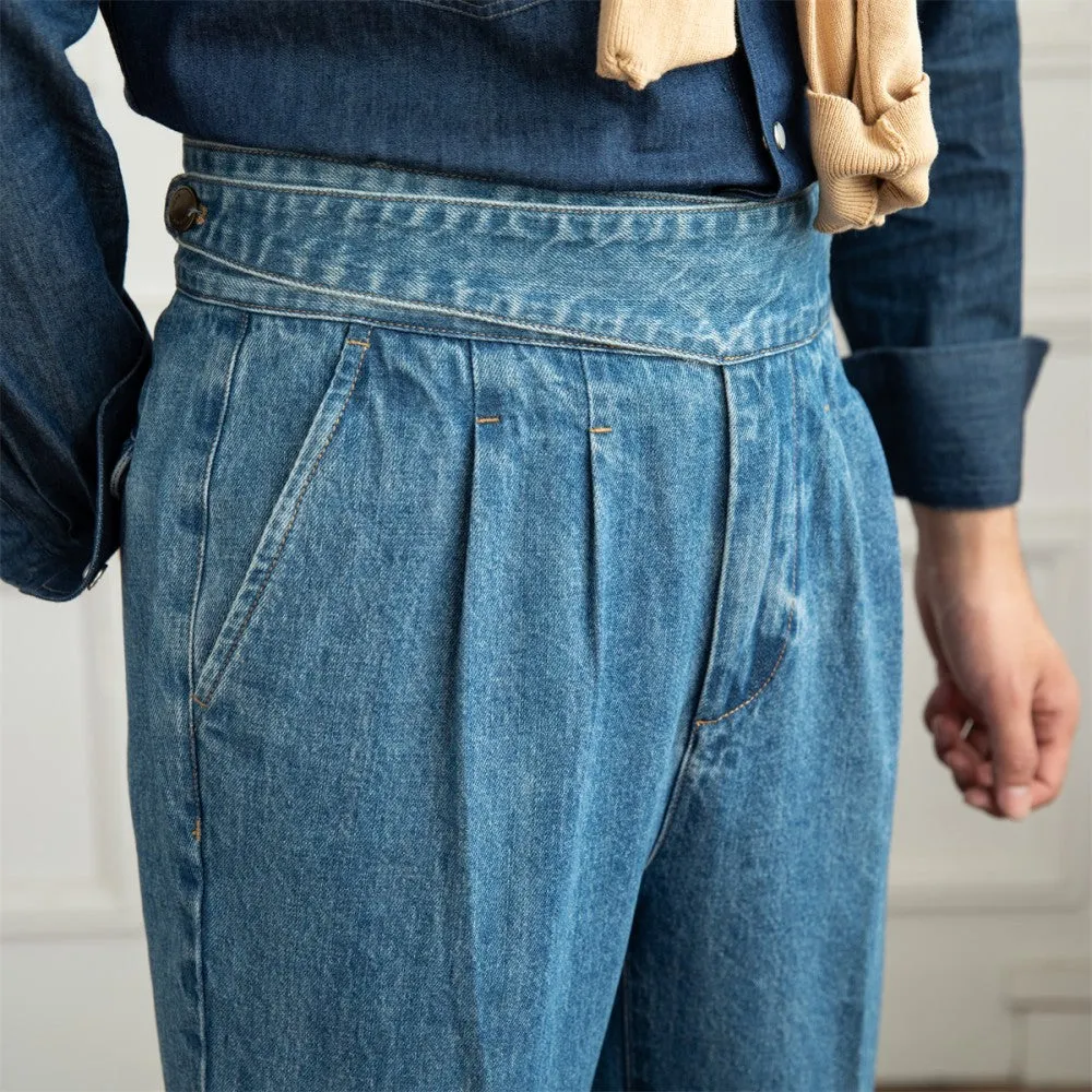 Moneglia Cotton Denim Gurkha Trousers
