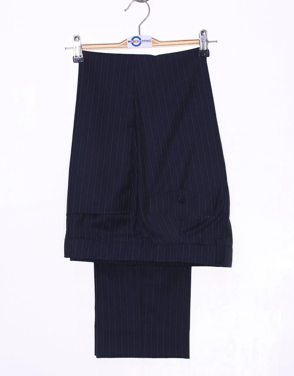 Navy Blue Pinstripe Double Breasted Suit