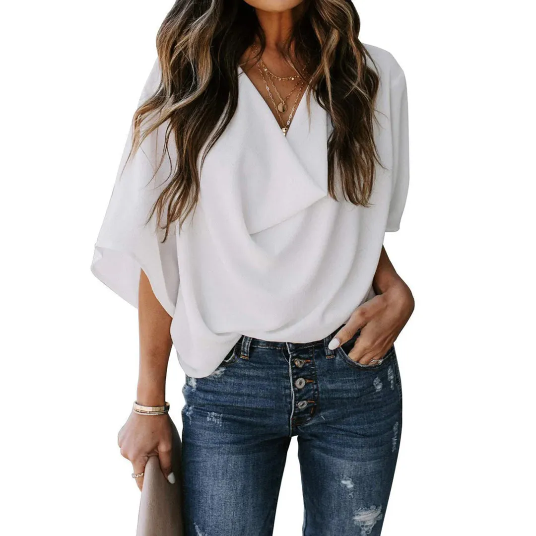 Nellie - Draped Blouse for Ladies - Elegant & Versatile
