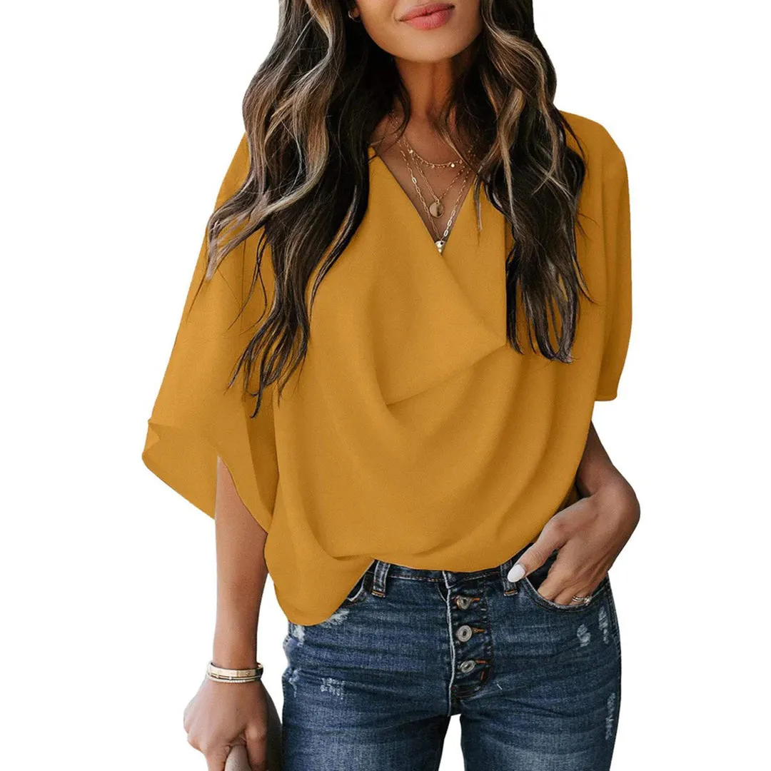 Nellie - Draped Blouse for Ladies - Elegant & Versatile