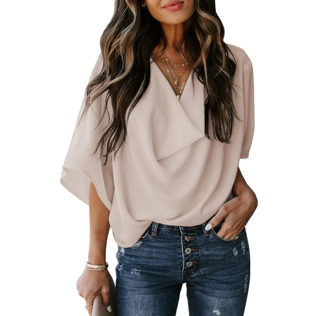 Nellie - Draped Blouse for Ladies - Elegant & Versatile