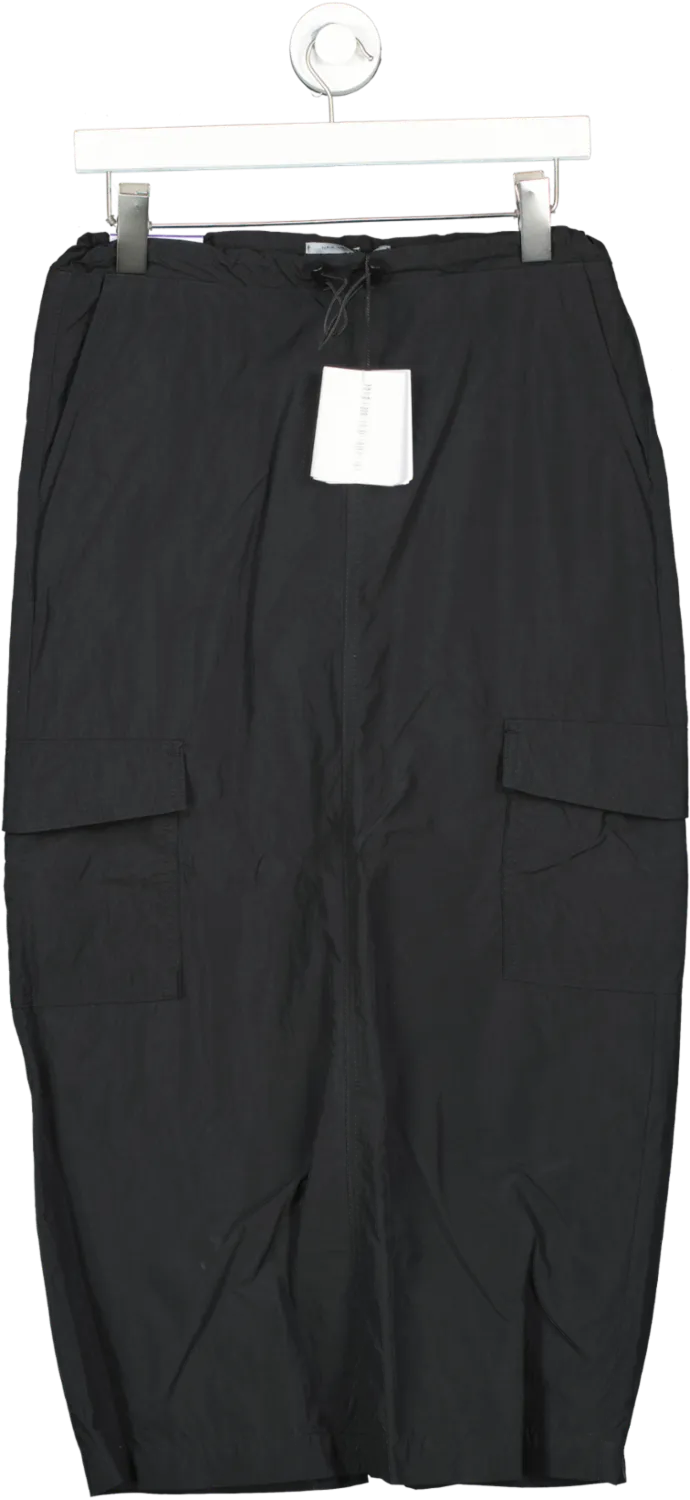 New Look Black Parachute Midaxi Skirt UK 8