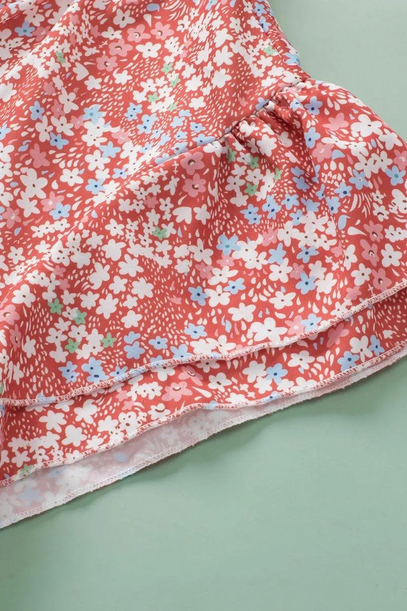 Nina Ruffled Pale Pink Plus Size Floral Blouse