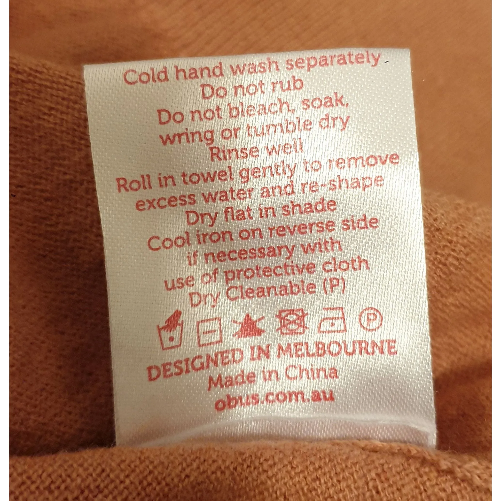 Obus orange wool mix jumper size 2 (best fits size 12)