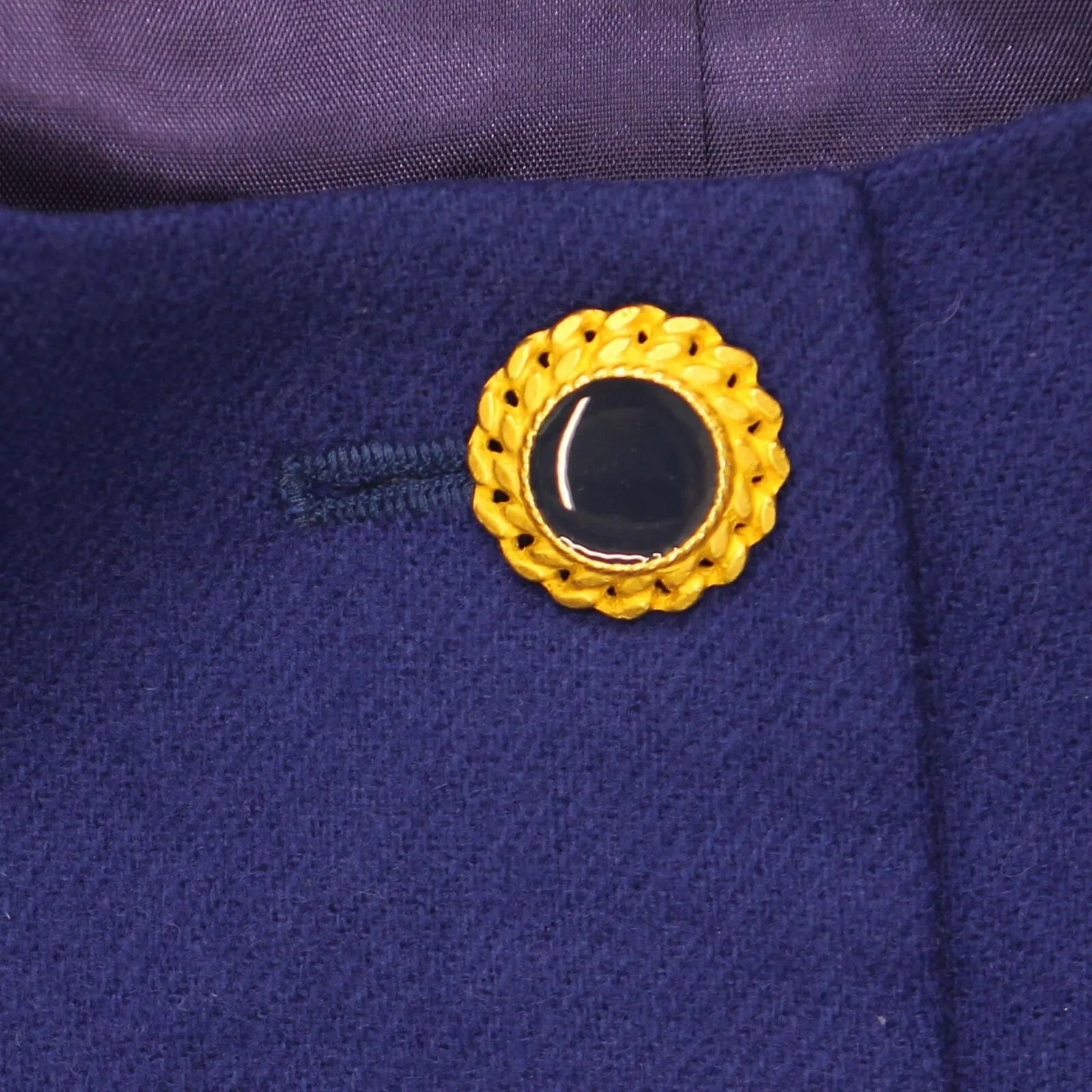 Oleg Cassini Vintage Womens Wool Petite Padded Shoulder Suit Coat Royal Blue 12P