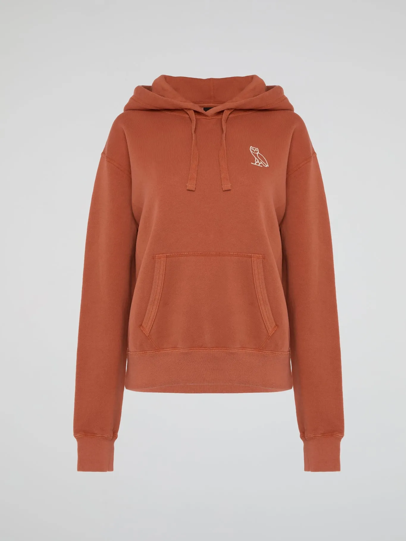 Orange Garment Dye Crop Top Hoodie