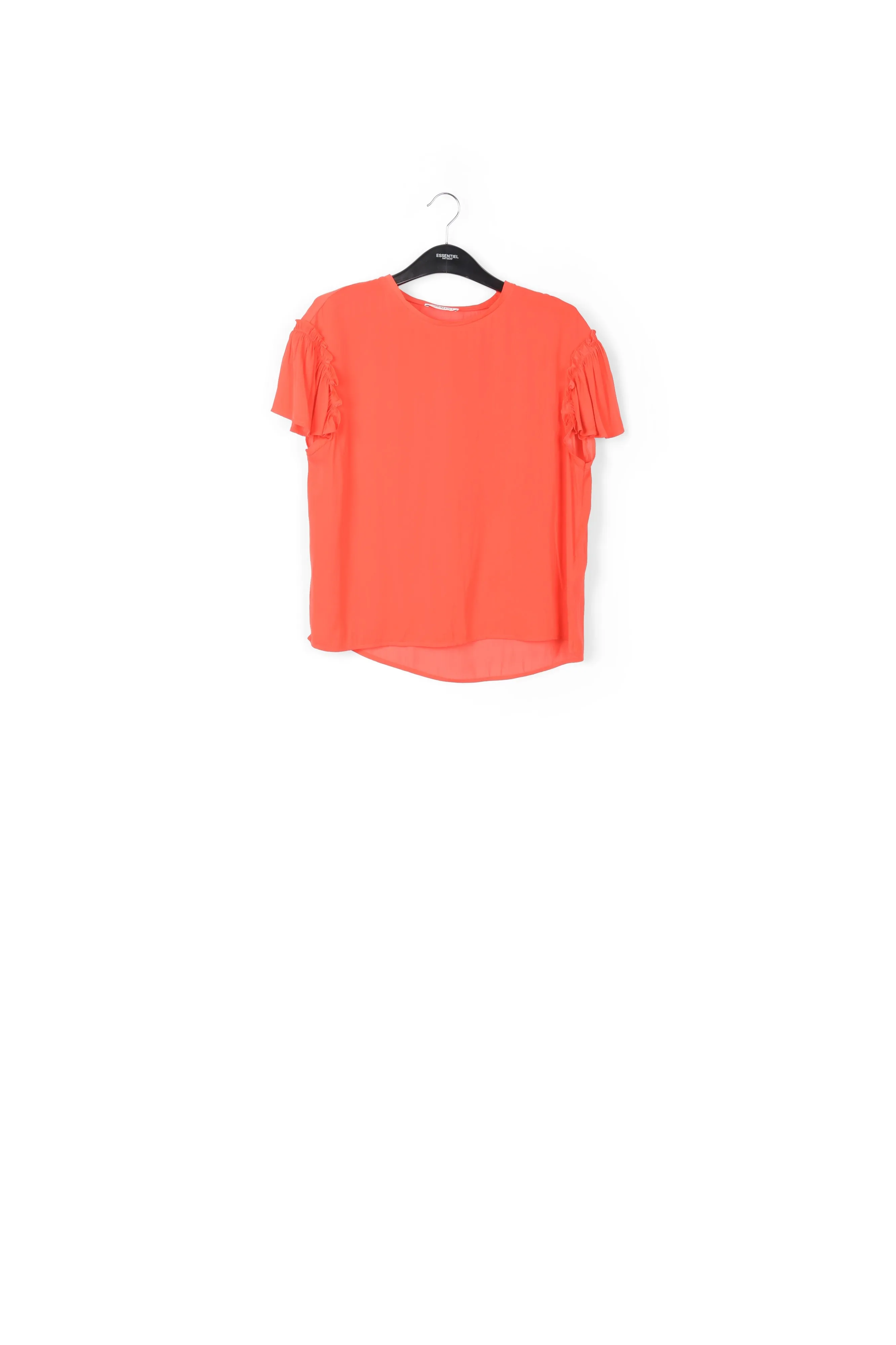 Orange ruffled short-sleeve top
