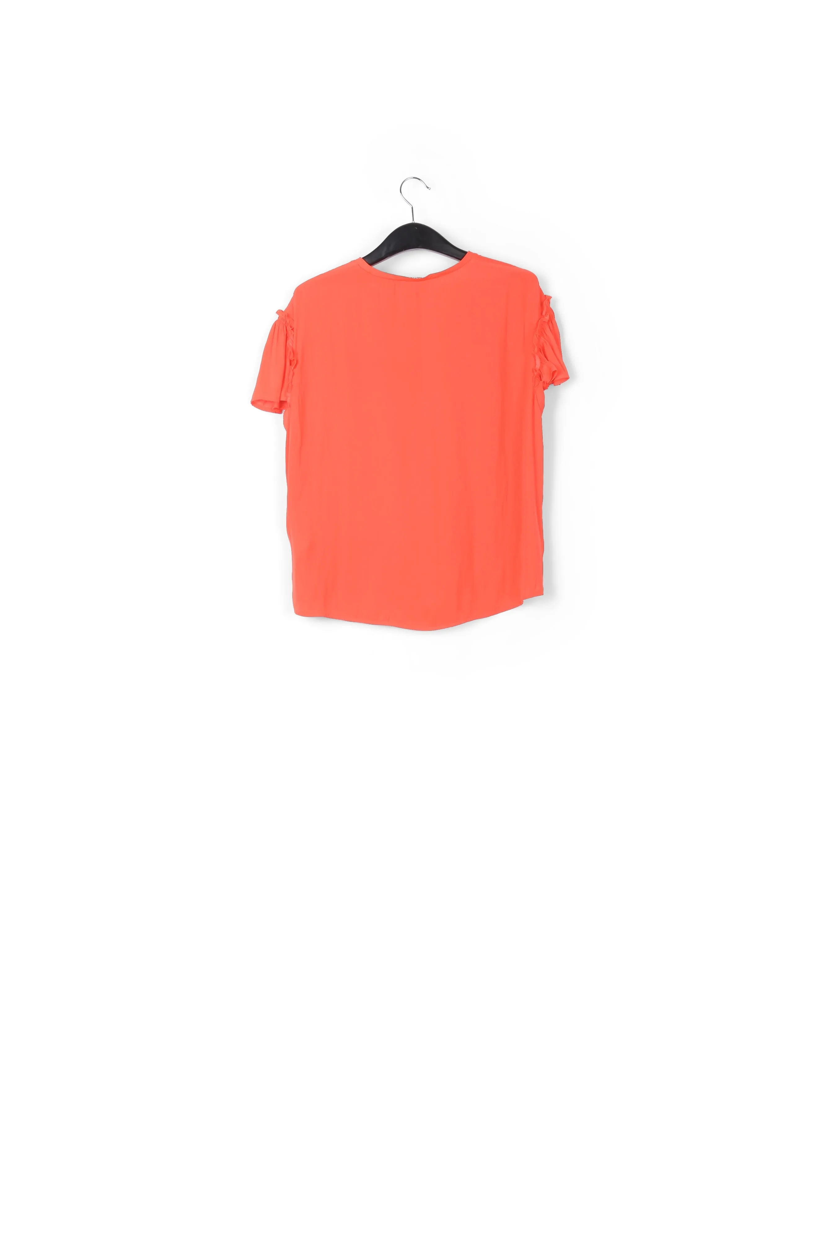Orange ruffled short-sleeve top