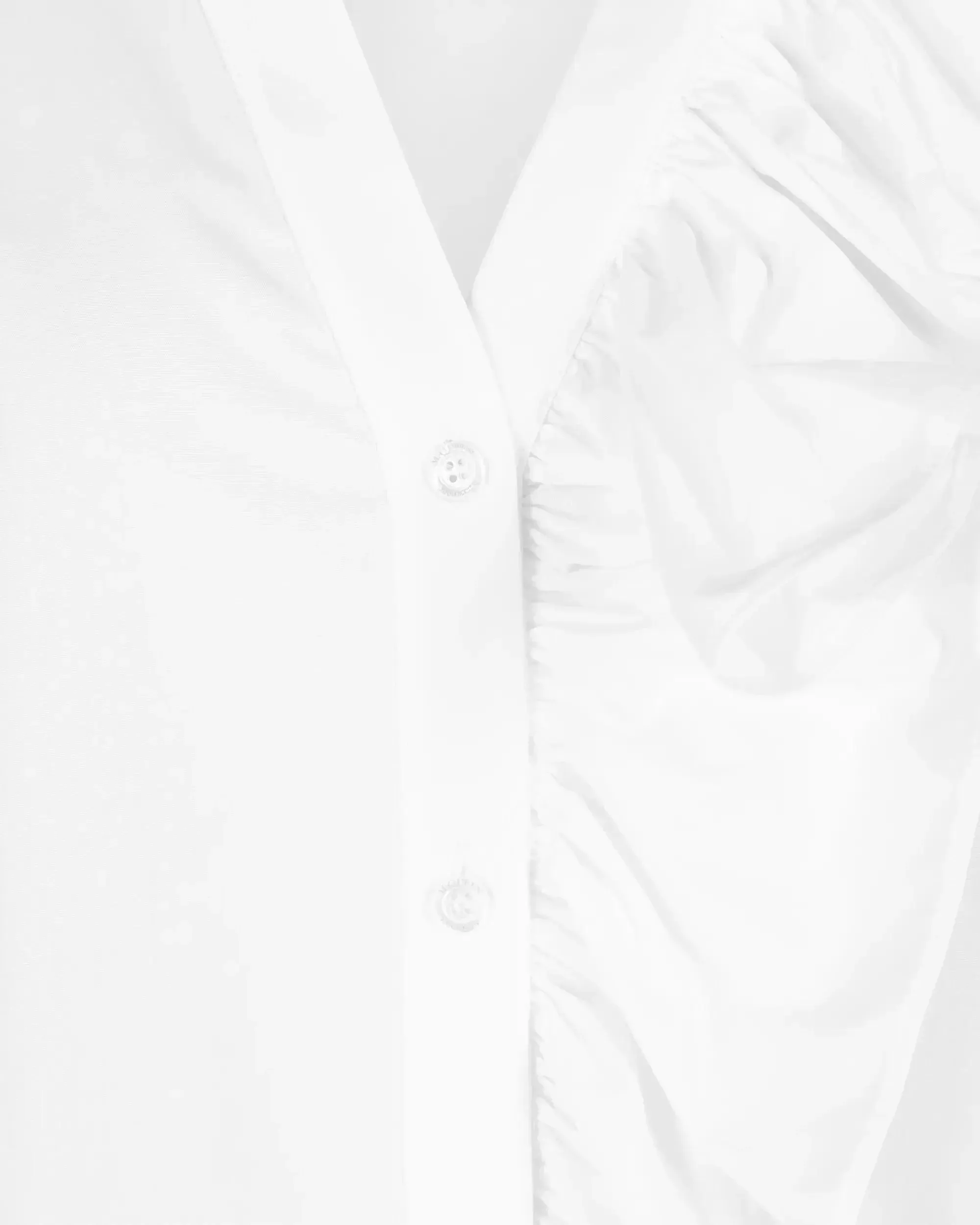 Organic Poplin Asymmetrical Ruffled Shirt