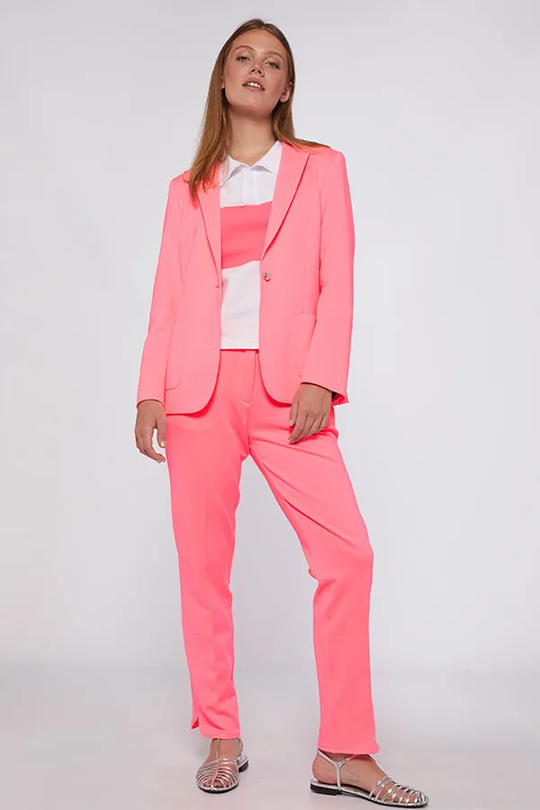 ORNELLA FLUOR PINK KNIT TROUSER