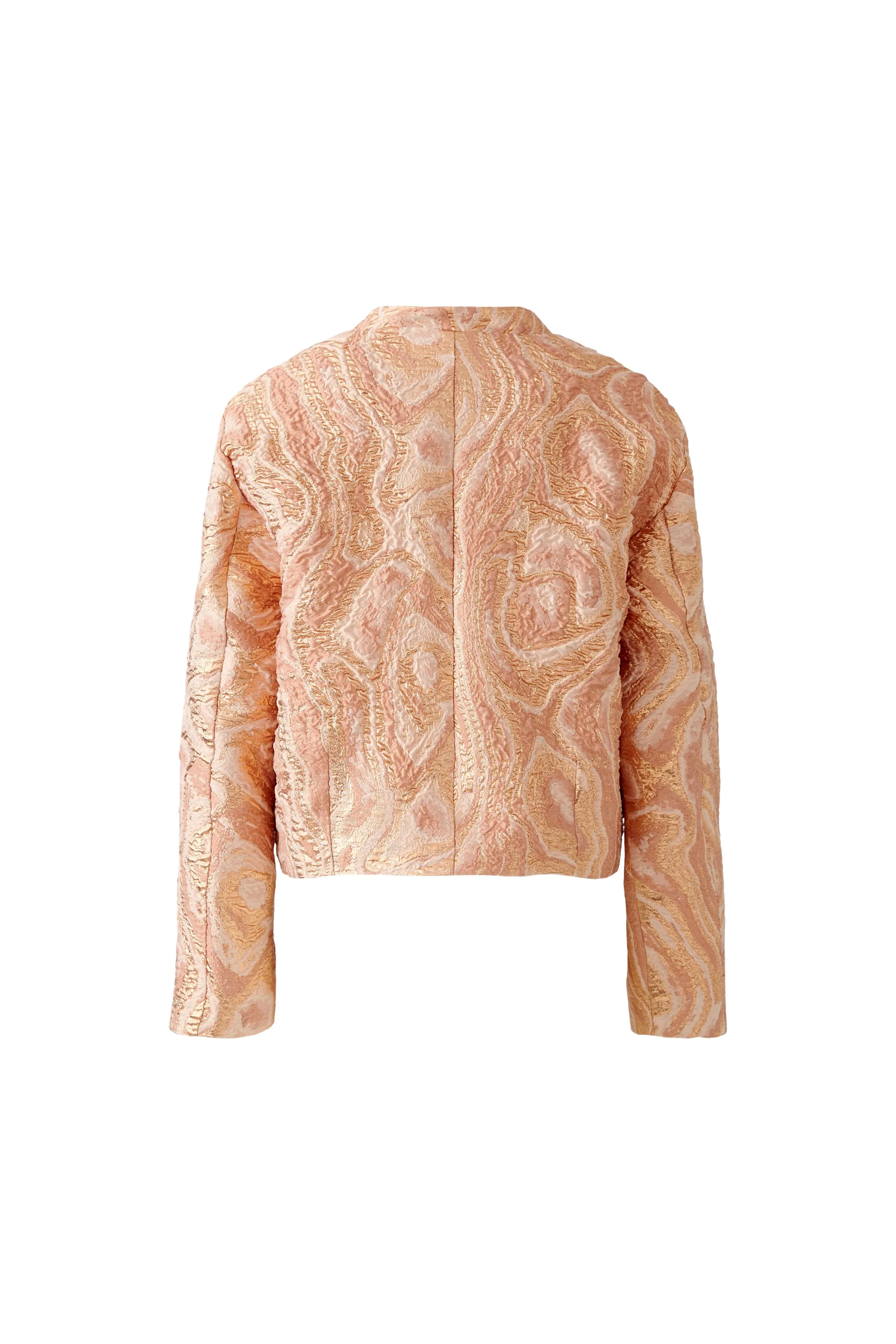 Oui Rose Cooper Brocade Jacket In Pink