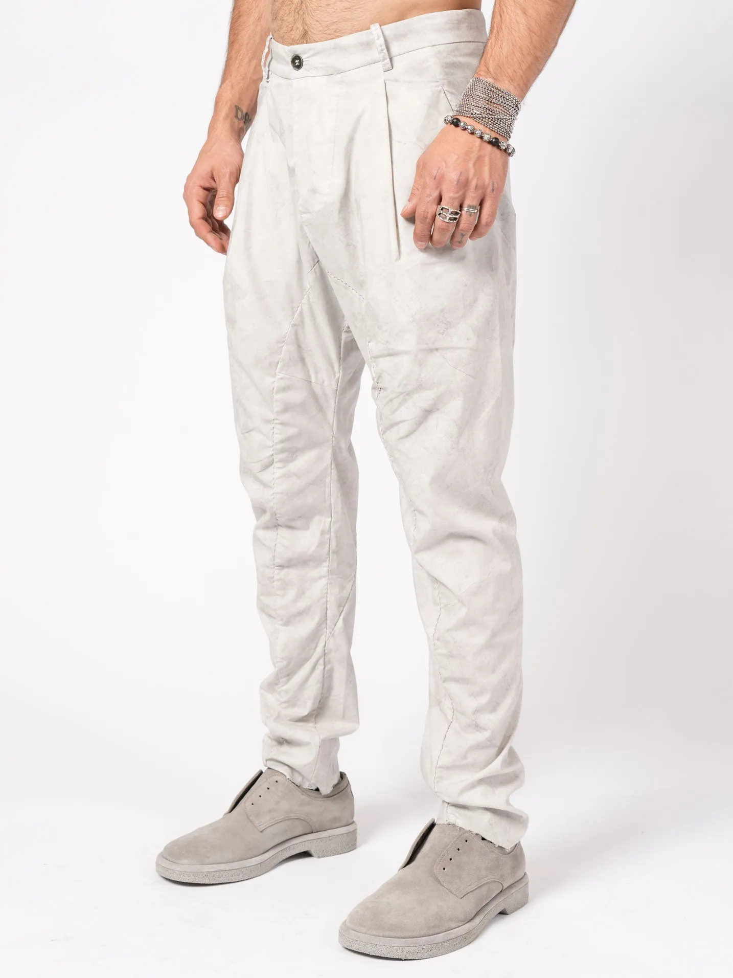 Overdyed Pleated Stretch Trousers