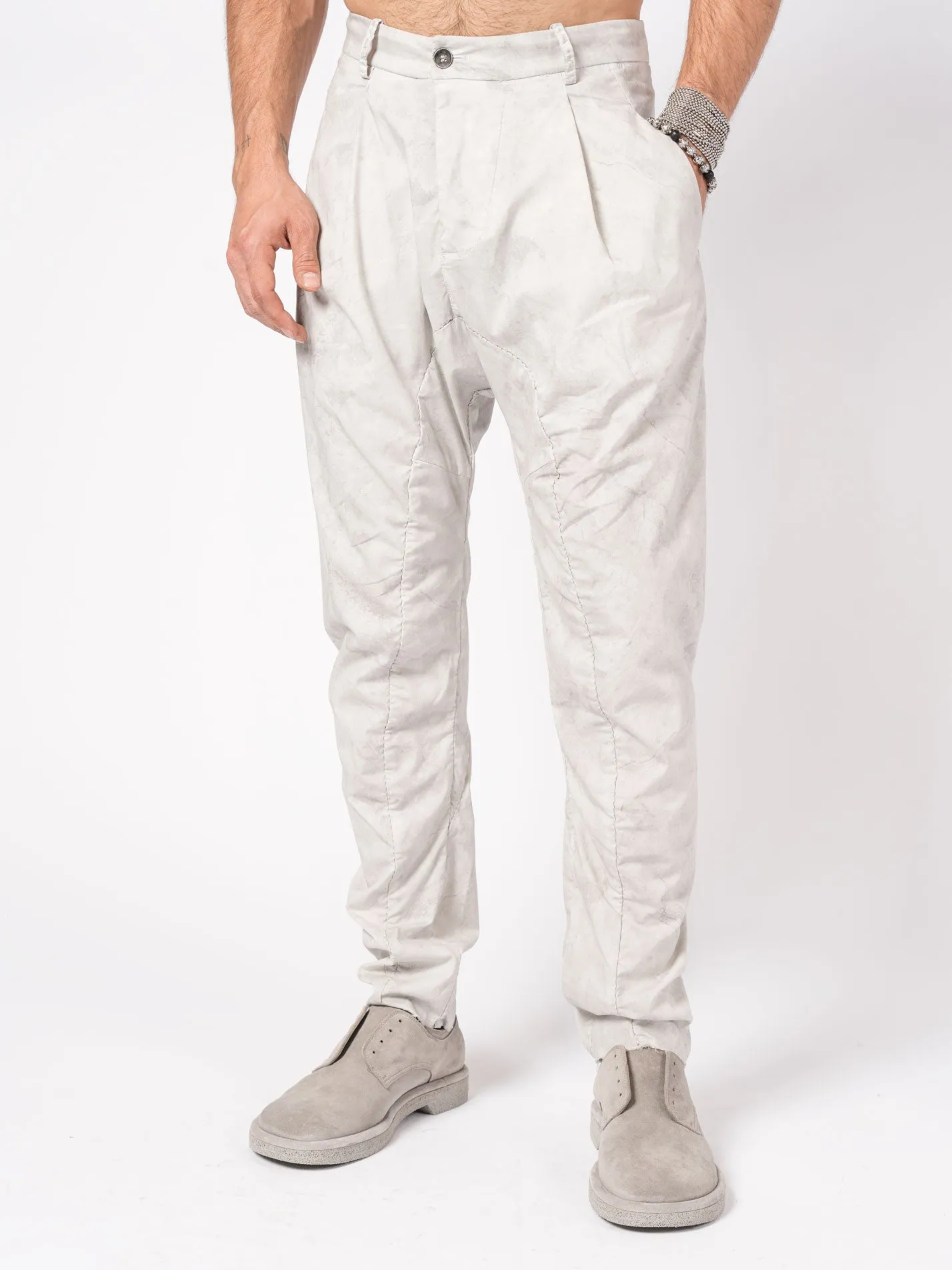 Overdyed Pleated Stretch Trousers